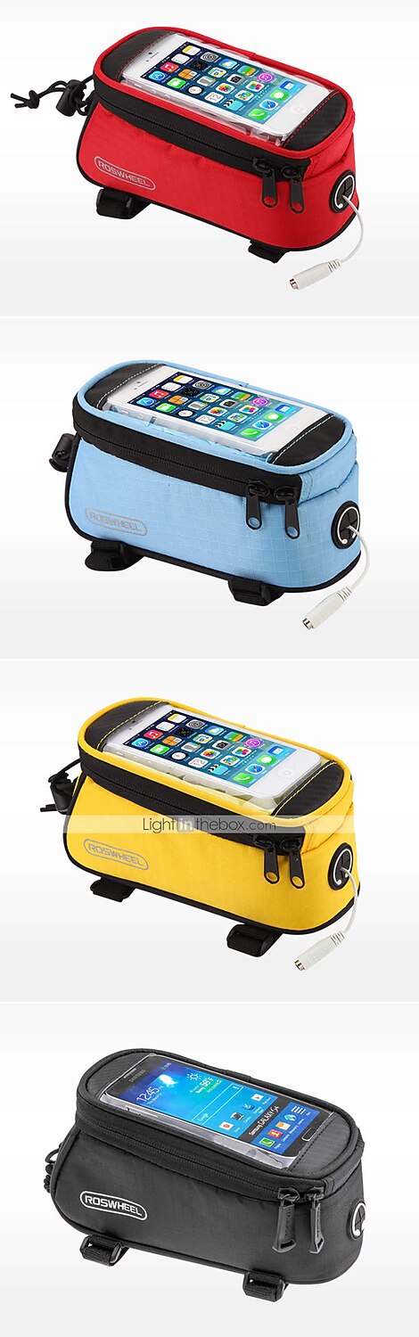 ROSWHEEL Cell Phone Bag Bike Frame Bag Top Tube 4.8 inch Touch Screen Cycling for Samsung Galaxy S6 iPhone 4/4S Samsung Galaxy S4 Yellow Red Blue Cycling / Bike / iPhone X / iPhone XR / iPhone XS 2026 - TRY 772.39 –P6