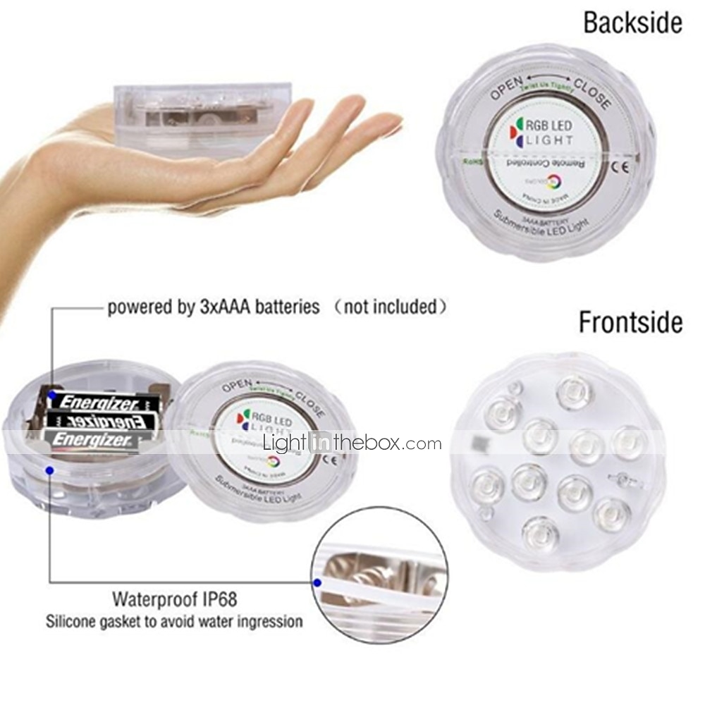 Outdoor Submersible Lights Underwater Swimming Pool Lights Waterproof Remote Control 4pcs 3W RGB 5.5V Suitable for Vases Aquariums 10 LED Beads 2025 - $17.49 –P2