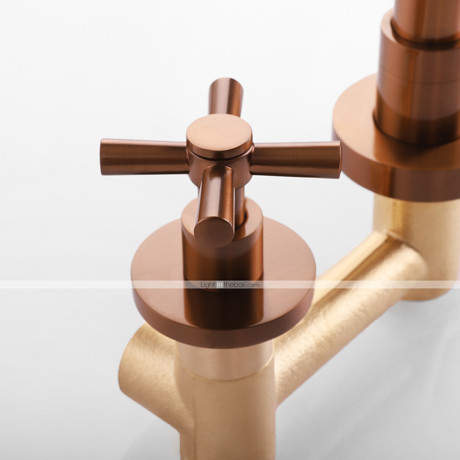 Brass Bathroom Sink Faucet,Wall Mount Widespread Rotatable Rose Gold Two Handles Three HolesBath Taps With Hot and Cold Water 2025 - $105.99 –P6