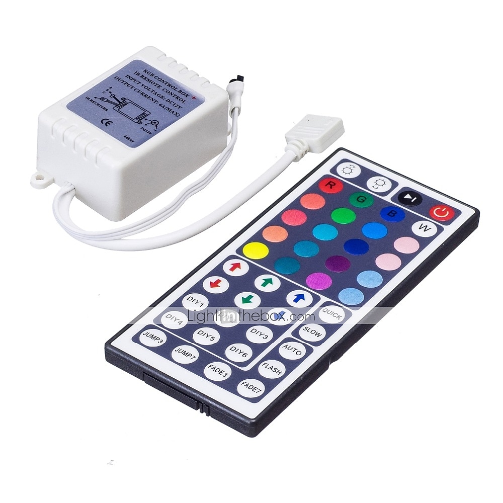 רצועת led נורות עשה זאת בעצמך בקר 44 מפתחות ir rgb control box מקלט ir dimmer dimmer dc12v 6a עבור rgb 2835 3528 5050 beads 2025 - $8.49 –P4
