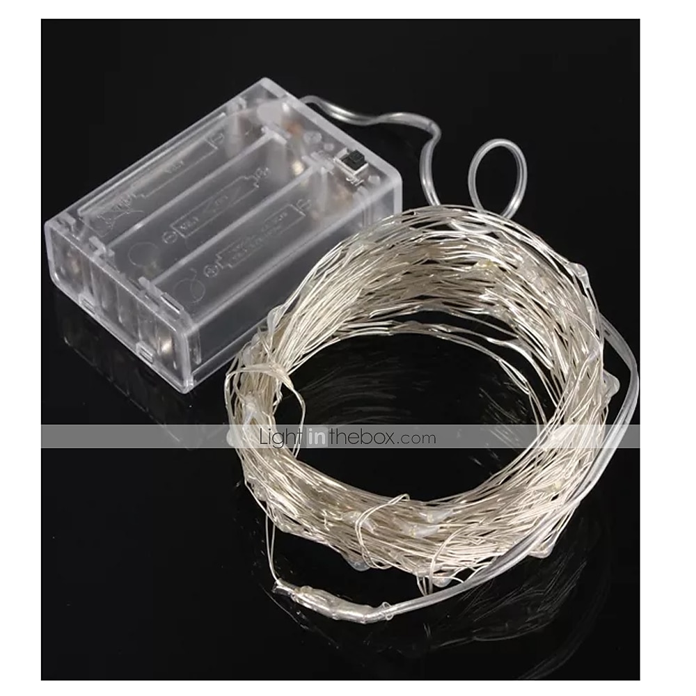 2025年 10m ストリングライト 100 LED 1個 レッド ブルー グリーン 装飾用 単3乾電池  コレクション – $11.99 –P1