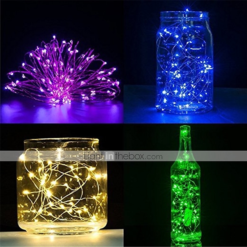elegant bryllupsmottak fest 10 pakker led eventyrlys 1 m 10 led sølv kobbertråd lys til bryllup soverom dekorasjon fest julegave 2025 - $13.99 –P2