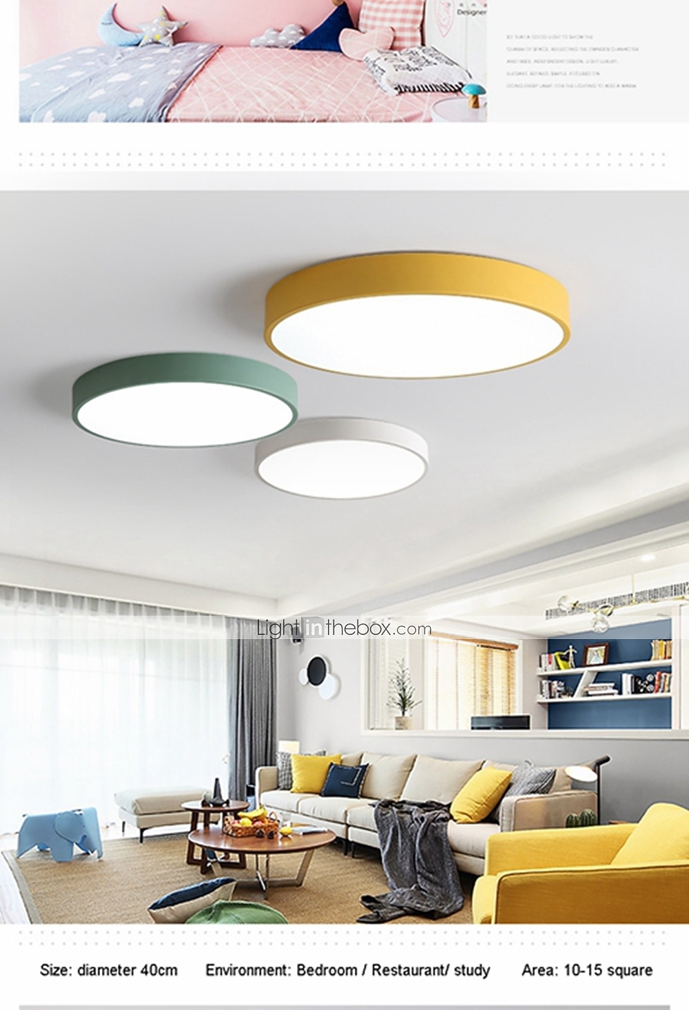 1-Light 40 cm Ceiling Light Eye Protection / Creative / WIFI Control Flush Mount Lights Metal Acrylic Chic & Modern Modern Simple 200-240V / FCC 2026 - $119.99 –P17