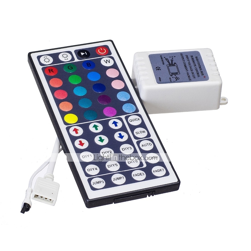 רצועת led נורות עשה זאת בעצמך בקר 44 מפתחות ir rgb control box מקלט ir dimmer dimmer dc12v 6a עבור rgb 2835 3528 5050 beads 2025 - $8.49 –P3