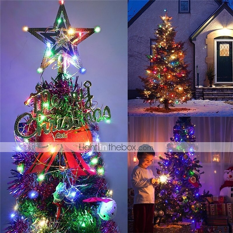 elegant bryllupsmottak fest 10 pakker led eventyrlys 1 m 10 led sølv kobbertråd lys til bryllup soverom dekorasjon fest julegave 2025 - $13.99 –P3