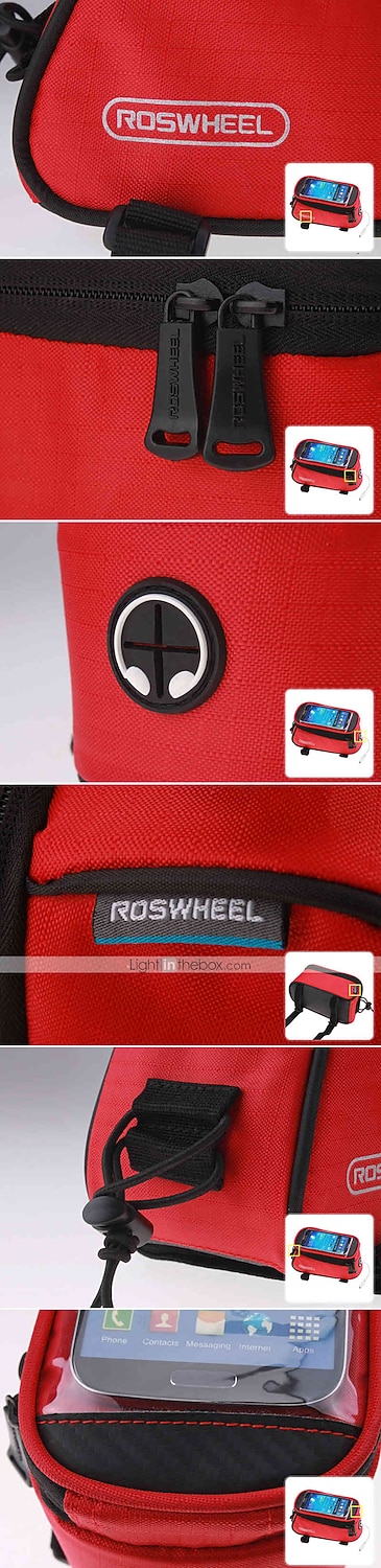ROSWHEEL Cell Phone Bag Bike Frame Bag Top Tube 4.8 inch Touch Screen Cycling for Samsung Galaxy S6 iPhone 4/4S Samsung Galaxy S4 Yellow Red Blue Cycling / Bike / iPhone X / iPhone XR / iPhone XS 2026 - TRY 772.39 –P5