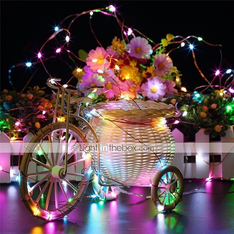 elegant bryllupsmottak fest 10 pakker led eventyrlys 1 m 10 led sølv kobbertråd lys til bryllup soverom dekorasjon fest julegave 2025 - $13.99 –P1