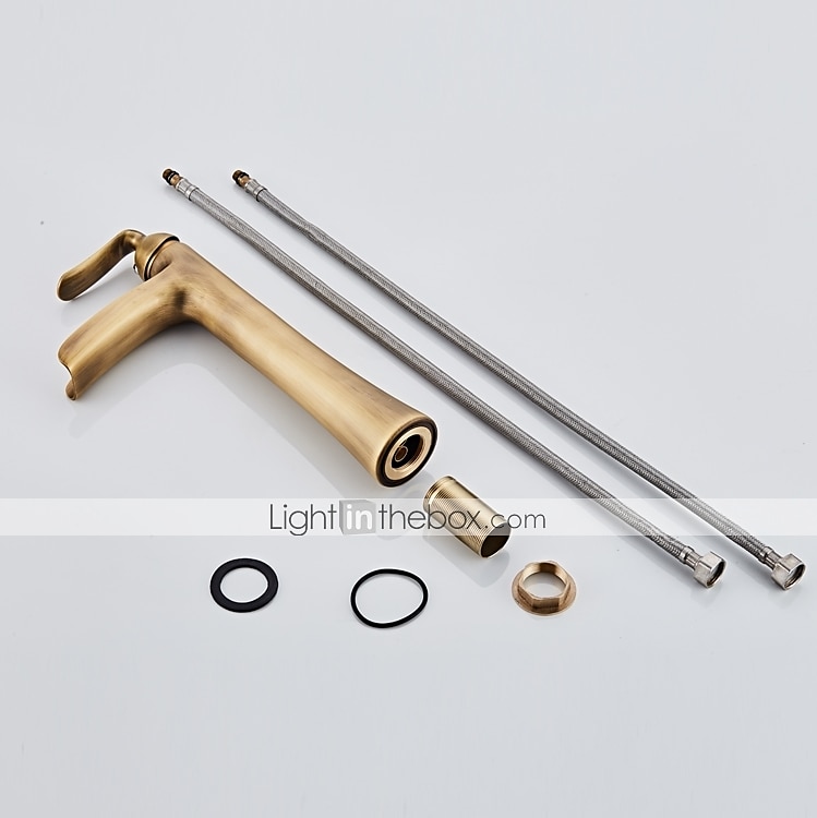 Waterfall Bathroom Faucet, Rustic Nickel Single Handle One Hole Brass Waterfall Bathroom Sink Faucet with Hot and Cold Water 2025 - $129.99 –P4