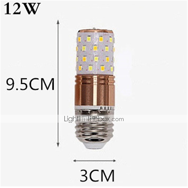 2025年 6本 12 W ＬＥＤコーン型電球 800 lm E14 E26 / E27 T 60 LEDビーズ SMD 2835 装飾用 クリスマスウェディングデコレーション 温白色 クールホワイト 220-240 V / RoHs / CE  コレクション – $18.99 –P2