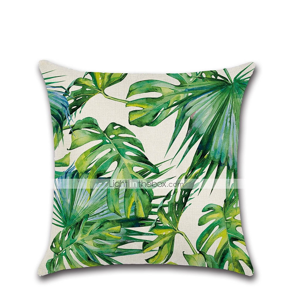 putetrekk 1 stk myk blomstret&amp;planter firkantet putetrekk putetrekk til sofa soverom overlegen kvalitet maskinvaskbar utendørs faux lin pute til sofa sofa seng stol grønn 2025 - $12.99 –P5