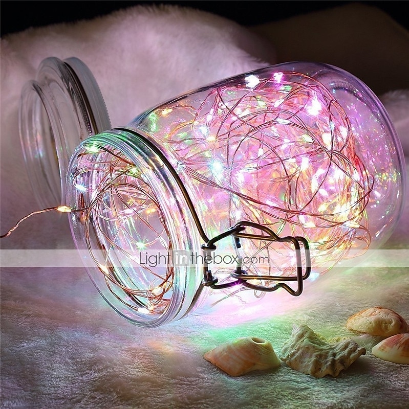 elegant bryllupsmottak fest 10 pakker led eventyrlys 1 m 10 led sølv kobbertråd lys til bryllup soverom dekorasjon fest julegave 2025 - $13.99 –P4