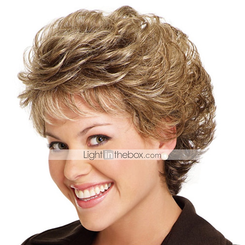 Perruque Synthétique Bouclé Partie libre Perruque Court Or clair Cheveux Synthétiques 8 pouce Femme Design à la mode Homme Synthétique Blond de 2025 ? $24.99 –P3