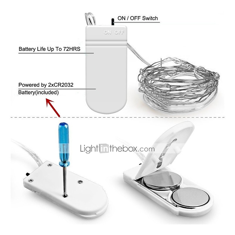 Elegant Wedding Reception Party 10Packs LED Fairy String Lights 1M 10LEDs Silver Copper Wire Light for Wedding Bedroom Decoration Party Holiday Gift 2025 - $13.99 –P1