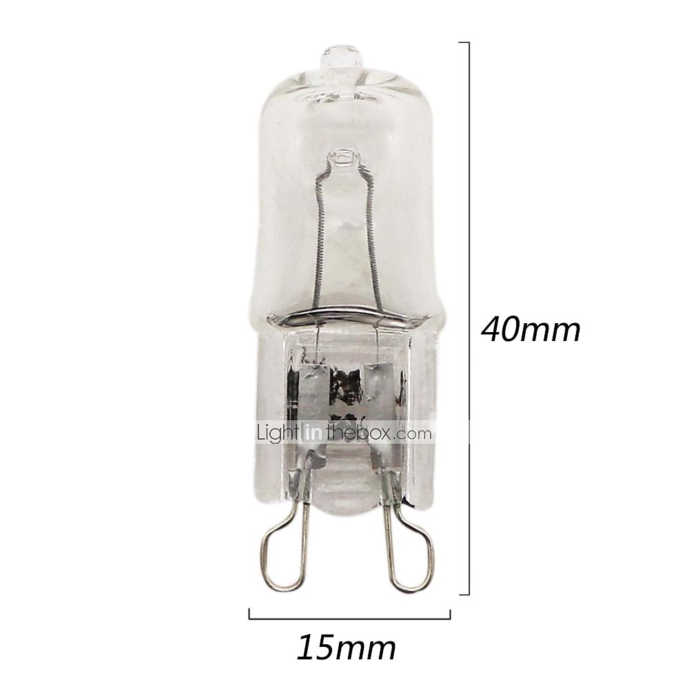 10pcs G9 Halogen Light Bulb 40W T4 for Range Hood Lights Microwave Ovens Bathroom Chandeliers Replacement Dimmable Warm White 220~240V 2026 - $14.49 –P2
