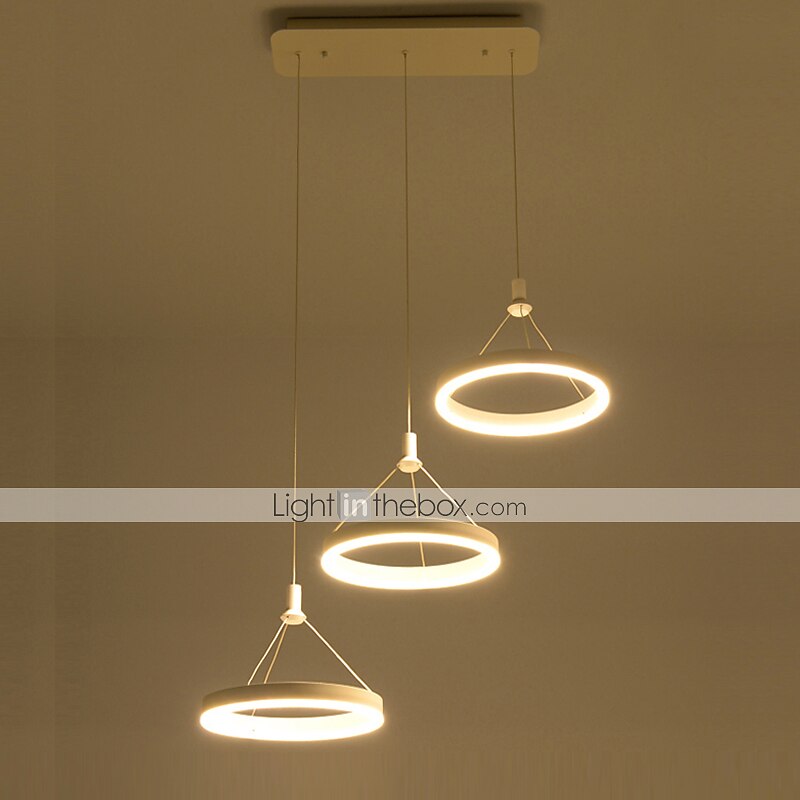 3 luci 30 cm multi-tonalità / lampadario regolabile alluminio acrilico cerchio finiture verniciate led / moderno 110-120v / 220-240v del 2025 a $399.99 –P2