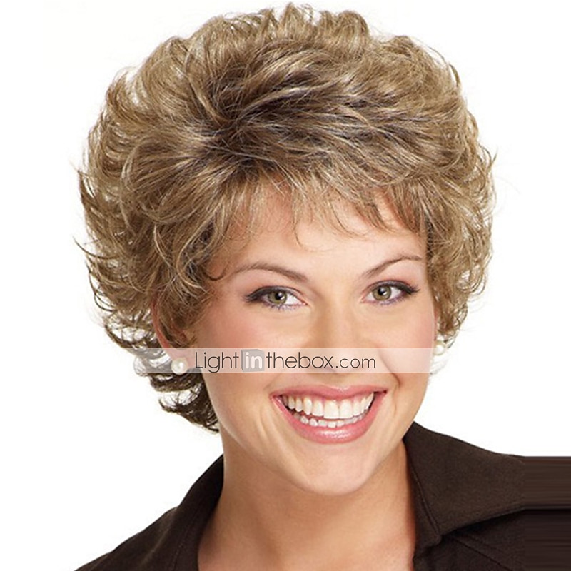 Perruque Synthétique Bouclé Partie libre Perruque Court Or clair Cheveux Synthétiques 8 pouce Femme Design à la mode Homme Synthétique Blond de 2025 ? $24.99 –P2