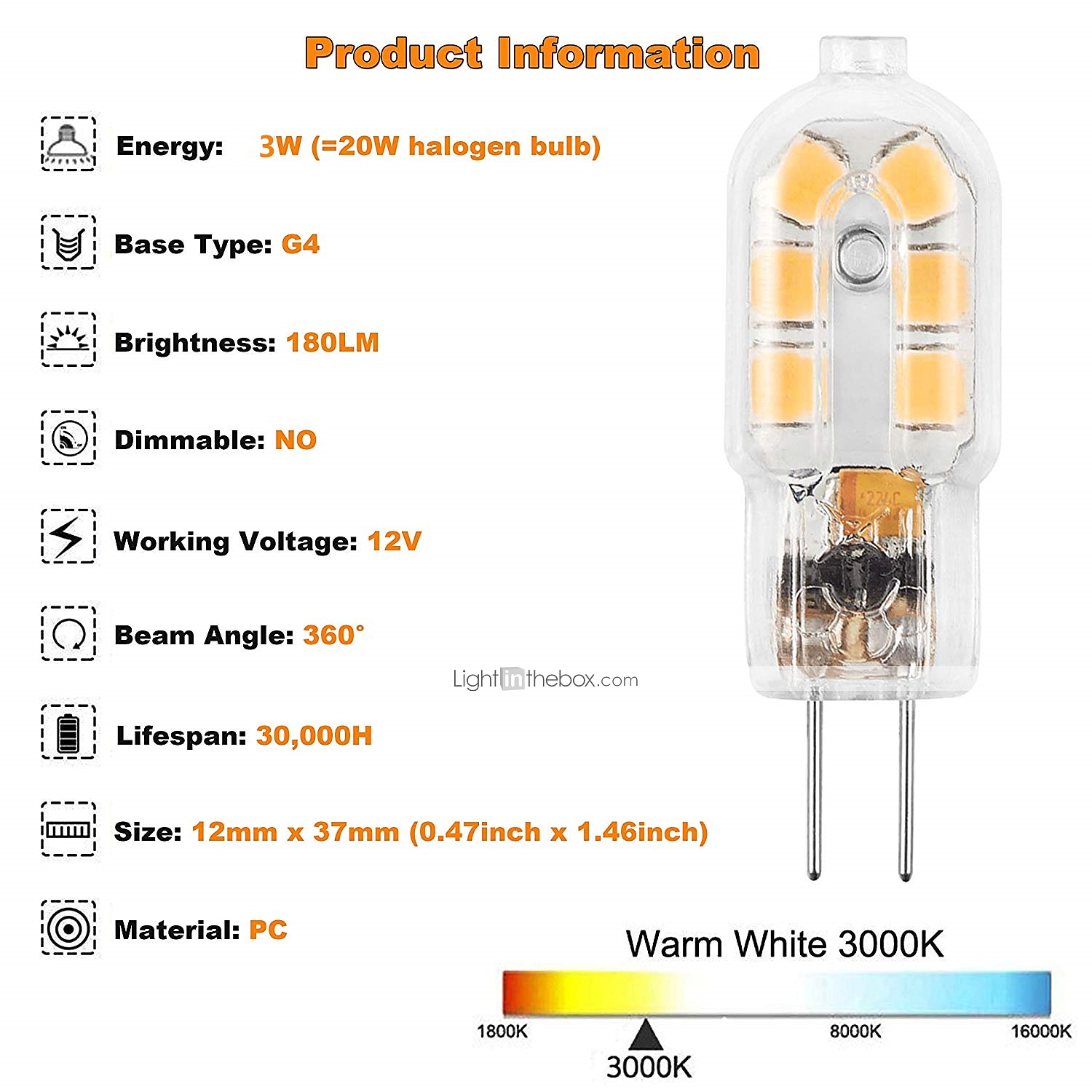 10шт 3w двухконтактные светодиодные лампы g4 t12 200-300lm бусины smd 2835 пейзаж галогенная лампа замена теплый холодный белый 12v 2026 - $14.49 –P4