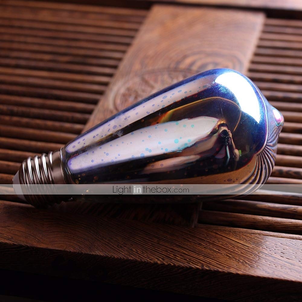 1pc ST64 4W LED 3D Colorful Star Fireworks Light Bulb(2200K) E26/E27 Filament Bulbs Base Edison Bulb Light for Holiday Home Bar Decoration Multicolor LED Lamp 220V 2025 - $17.49 –P4