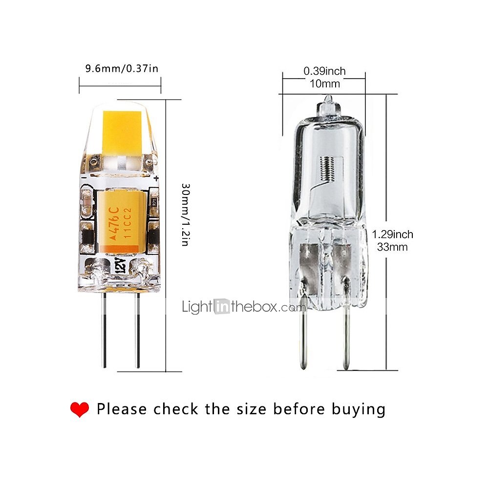 2025年 10個1.5wledバイピンライト150lm g4 1ledビーズ穂軸素敵な暖かい白12v  コレクション – $37.99 –P1