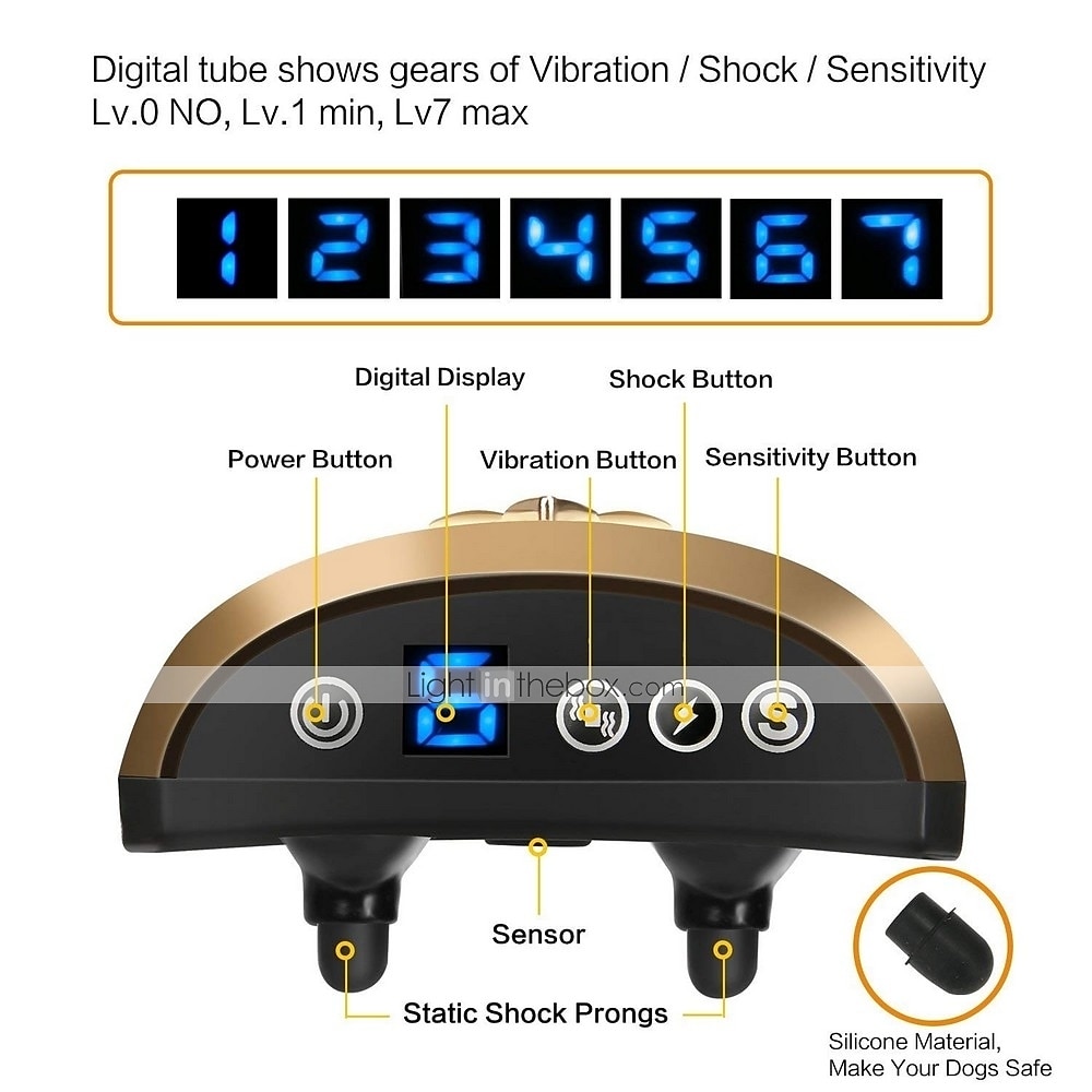 Dog Training Collar Dog Training Anti Bark Collar Shock Collar Adjustable Size Electric Dog Cat Pets Waterproof Anti Bark Electronic / Electric Safety Plastic Electronic Behaviour Aids For Pets 2025 - $39.99 –P5