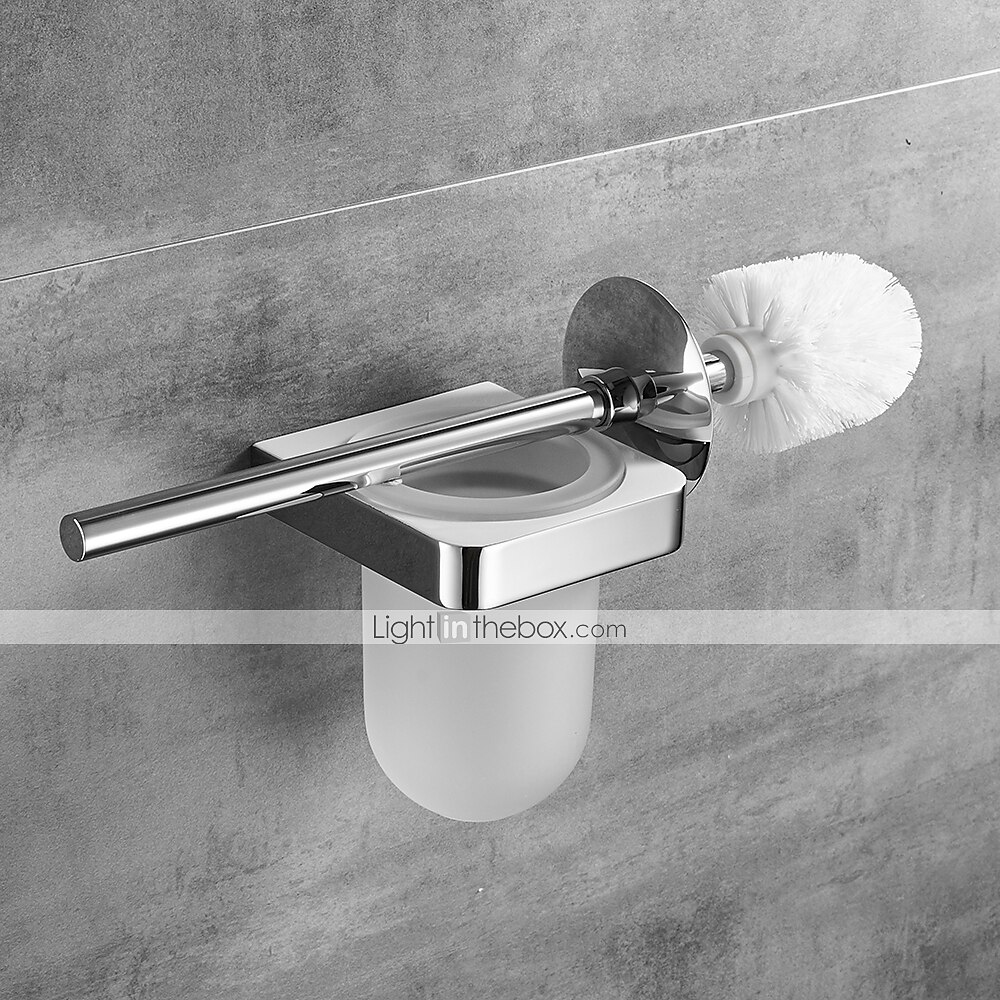 Toilet Brush Set Include Toilet Brush and Toilet Brush Holder New Design Brass for Bathroom Decoration Wall Mounted Chrome 1pc 2025 - $87.99 –P2