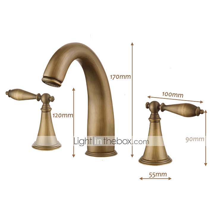 смеситель для умывальника - широко распространенный гальванический, широко распространенный, две ручки, три отверстия, смеситель для ванны 2026 - $184.99 –P2