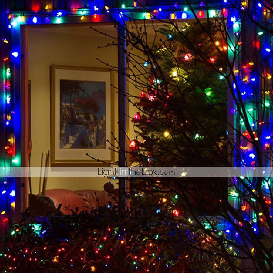 elegante ricevimento di matrimonio festa luci a stringa set luci a stringa per esterni 100m 500 led bianco caldo rgb bianco natale festa di nozze decorazione vacanza spina ue spina uk 220-240v cavo del 2025 a $81.99 –P8