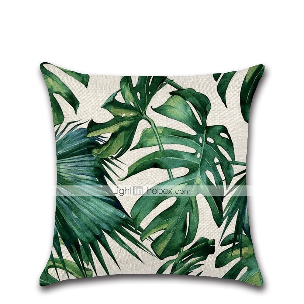 putetrekk 1 stk myk blomstret&amp;planter firkantet putetrekk putetrekk til sofa soverom overlegen kvalitet maskinvaskbar utendørs faux lin pute til sofa sofa seng stol grønn 2025 - $12.99 –P2