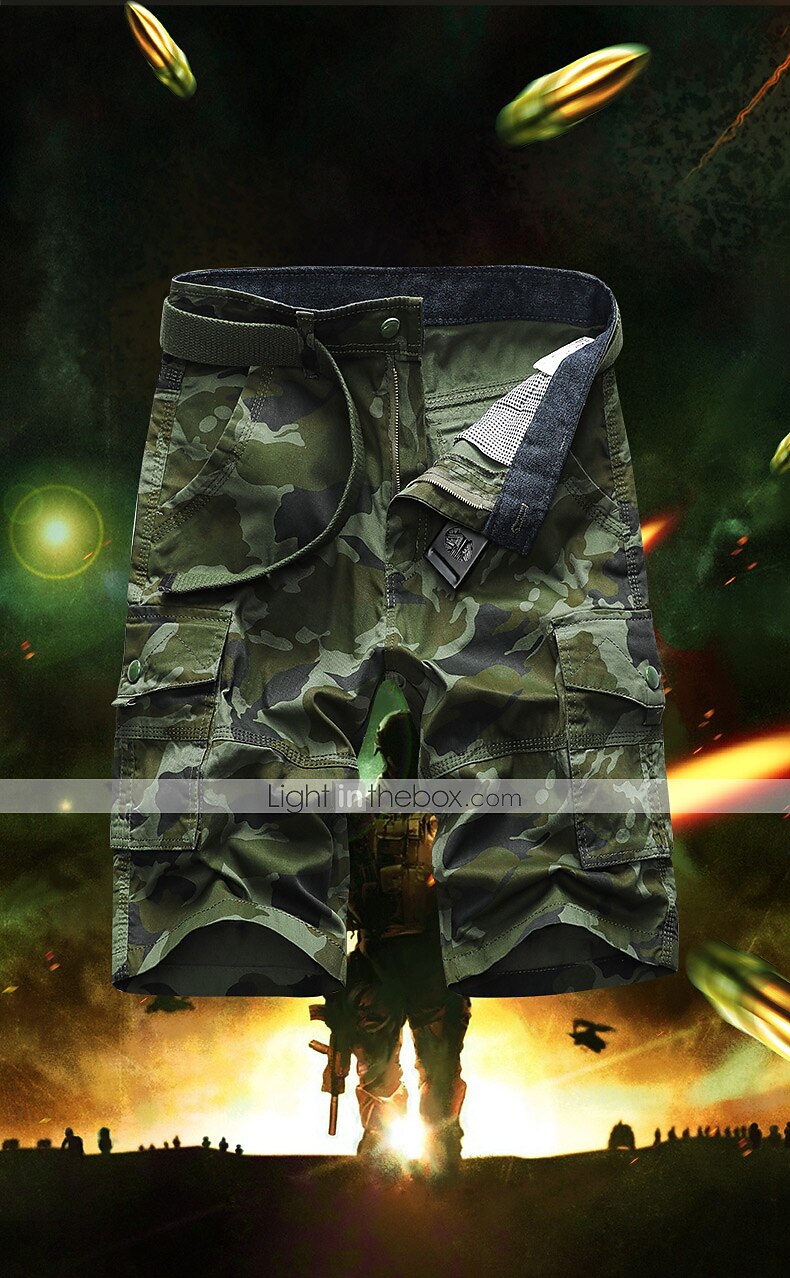 Per uomo Pantaloncini Tattici Pantaloncini cargo Pantaloncini mimetici Mimetico Ripstop Traspirante Sport & Outdoor Militare Giallo Verde militare del 2026 a $25.99 –P2