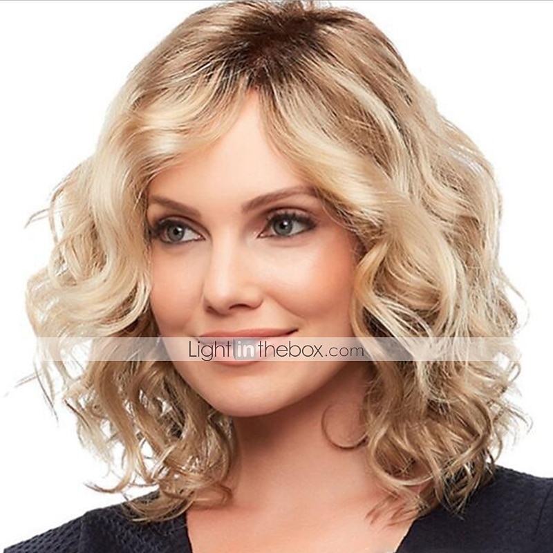 parrucche bionde per le donne tessere parrucca parte centrale riccia media lunghezza capelli sintetici dorati chiari 16 pollici design alla moda donna donna marrone sintetico del 2025 a $28.99 –P2
