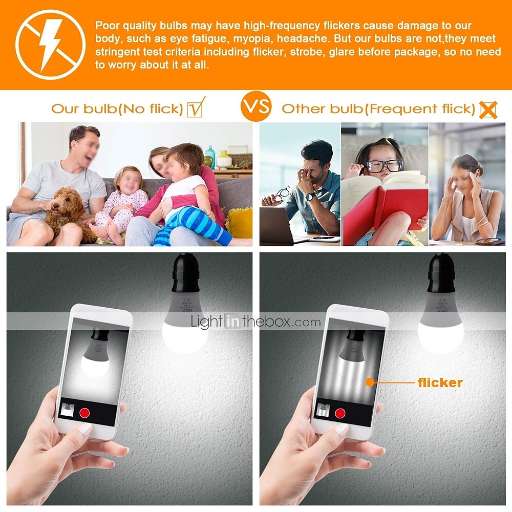 10 stks 5 w led-lampen 50 w halogeen equivalent 3000 k/6000 k warm wit geen flikkering e26 e27 500lm niet dimbare ac110-220 v 2025 - $42.99 –P1