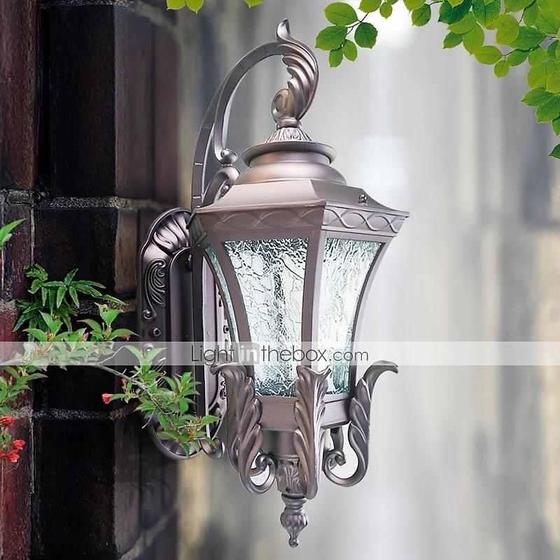 Aplique de pared led accesorio de iluminación antiguo aplique de pared linterna externa impermeable a prueba de óxido de aluminio linterna de vidrio lámpara de pared linterna patio jardín balcón 2025 - $282.09 –P7