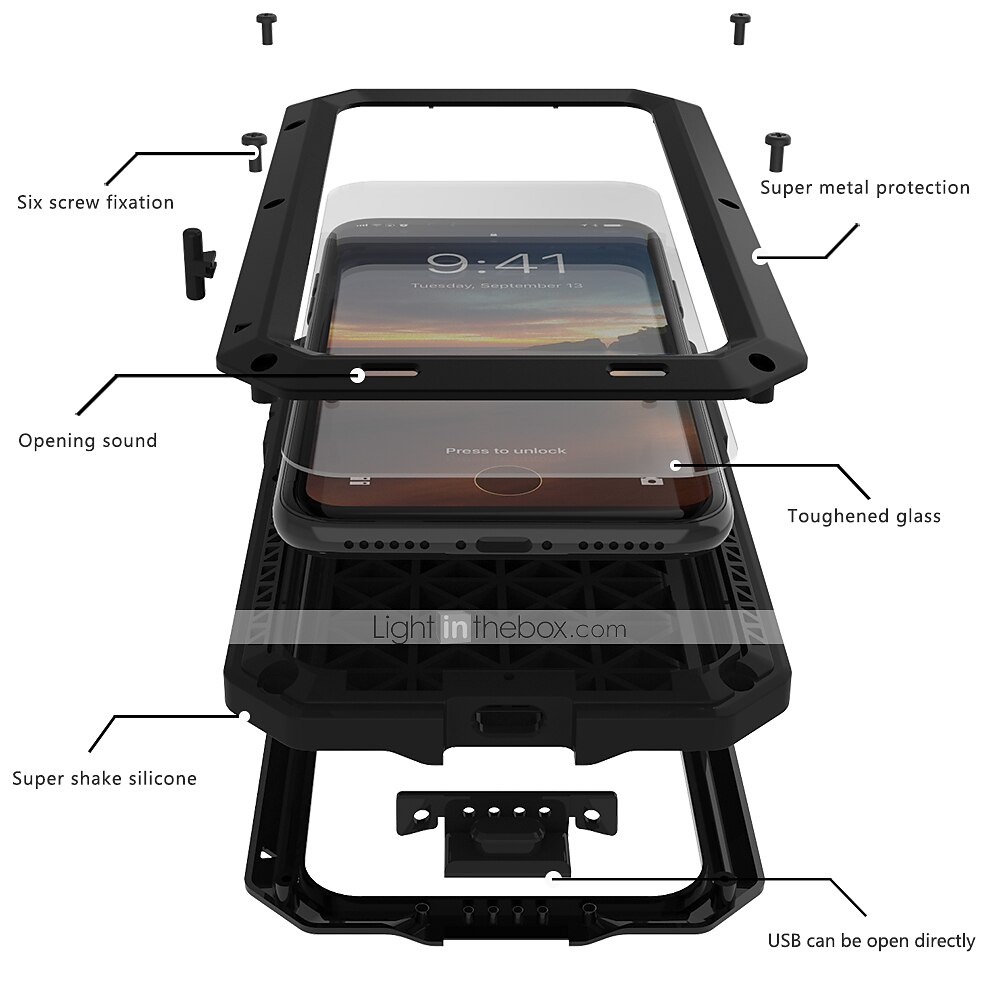 2025年 電話 ケース 用途 iPhone 15 プロマックスプラス iPhone 14 13 12 11 Pro Max Mini X XR XS Max 8 7 Plus ヘビーデューティー 耐衝撃 強化ガラス メタル  コレクション – $29.99 –P5