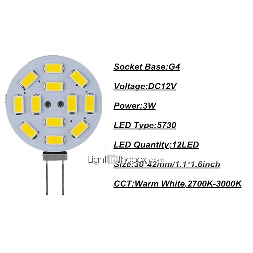 10 stks 3 w bi-pin disc led-lamp 300lm g4 smd5730 30 w halogeen equivalent warm koud wit voor puck lichten rv trailers campers automotive 2026 - $20.99 –P2