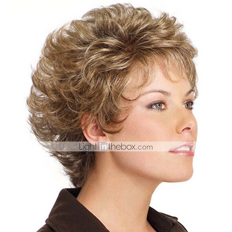 Perruque Synthétique Bouclé Partie libre Perruque Court Or clair Cheveux Synthétiques 8 pouce Femme Design à la mode Homme Synthétique Blond de 2025 ? $24.99 –P1