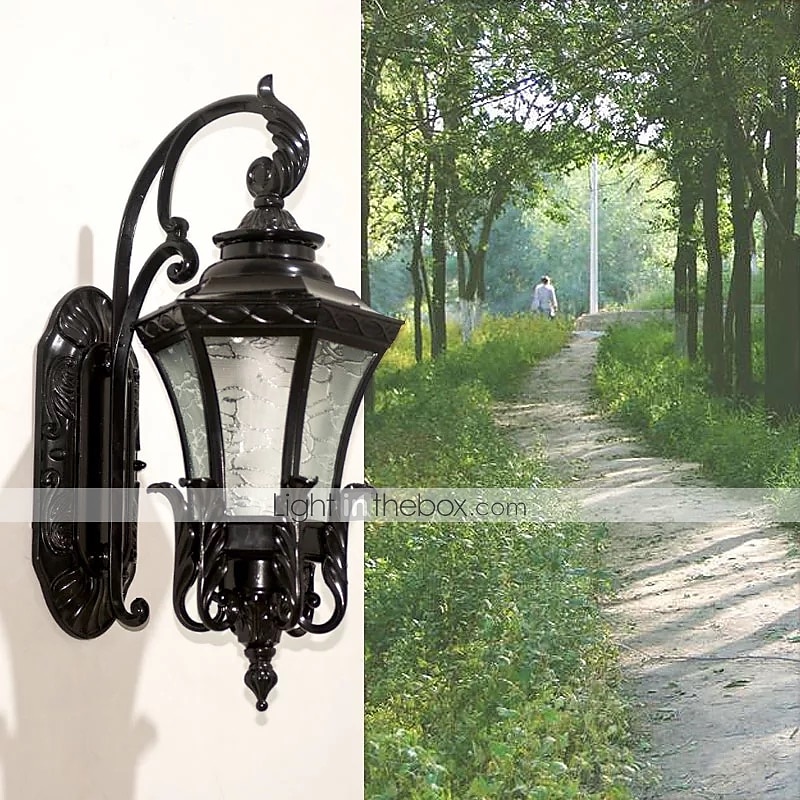 Aplique de pared led accesorio de iluminación antiguo aplique de pared linterna externa impermeable a prueba de óxido de aluminio linterna de vidrio lámpara de pared linterna patio jardín balcón 2025 - $282.09 –P11