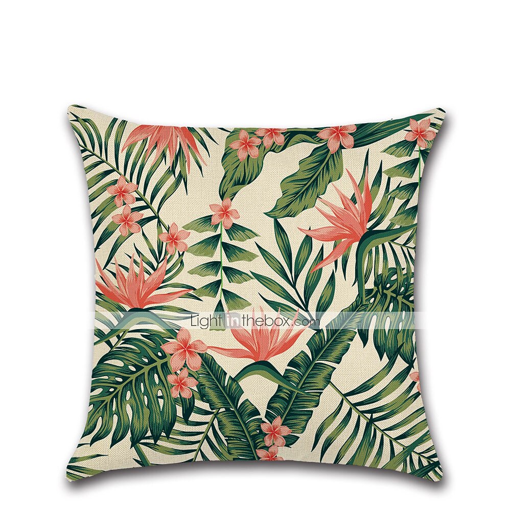 putetrekk 1 stk myk blomstret&amp;planter firkantet putetrekk putetrekk til sofa soverom overlegen kvalitet maskinvaskbar utendørs faux lin pute til sofa sofa seng stol grønn 2025 - $12.99 –P4