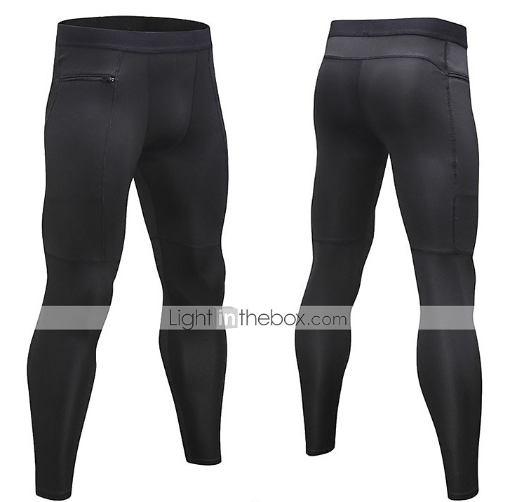 YUERLIAN Per uomo Pantaloni a compressione Livello base con tasca per telefono Vita alta Livello Base Estate Tenere al caldo Traspirante Traspirazione umidità Elasticizzato Fitness Allenamento in del 2025 a $16.49 –P14