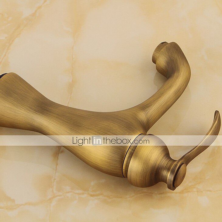 Bathroom Sink Faucet - Classic Antique Brass Centerset Single Handle One HoleBath Taps 2025 - $80.99 –P5