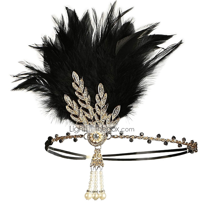 Accesorio Vintage Rugido 20s 1920s Diadema de estilo flapper charlestón Invitado a la boda Pluma Disfraz Mujer Navidad Víspera de Todos los Santos Carnaval Vacaciones Fiesta / Noche Mascarada Adulto 2026 - $16.49 –P5