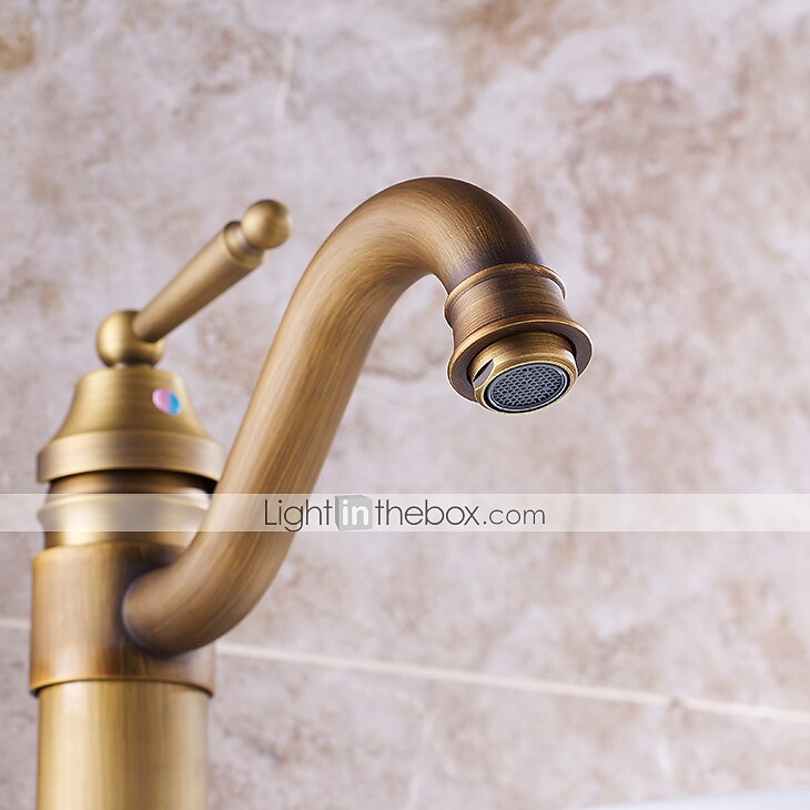 robinet de lavabo de salle de bain - laiton antique rotatif / central électrolytique mitigeur monotroubath taps de 2025 ? $97.99 –P6