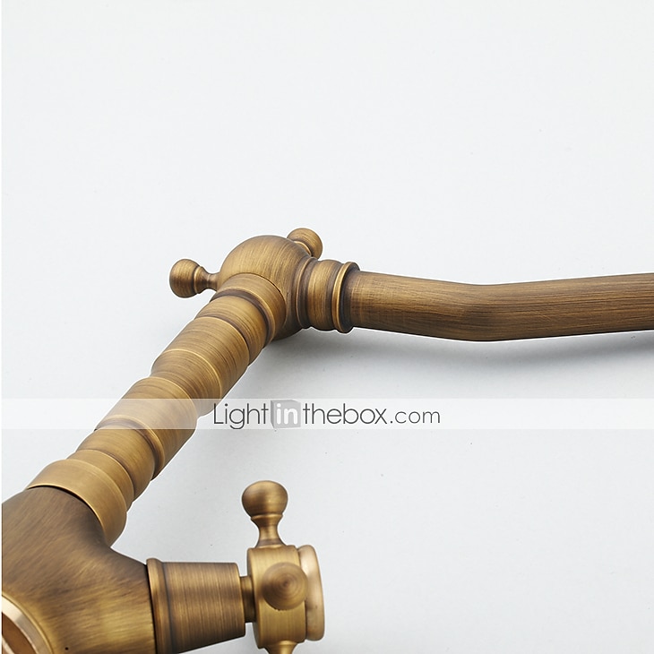 rubinetto del lavandino del bagno - centrotavola classico in ottone anticato due maniglie rubinetteria monoforo del 2025 a $80.99 –P14