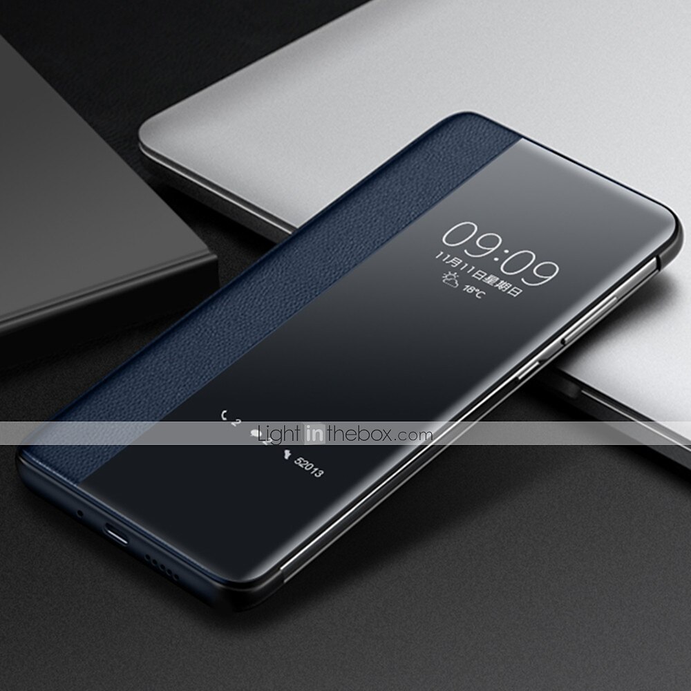 Handy Hülle Handyhüllen Für Huawei P20 P20 Pro P30 P30 Pro Ganzkörper-Gehäuse Ledertasche Klappetui Flipbare Hülle mit Sichtfenster Auto Schlaf / Aufwachen Feste Farbe Hart PU-Leder 2025 - $13.99 –P7