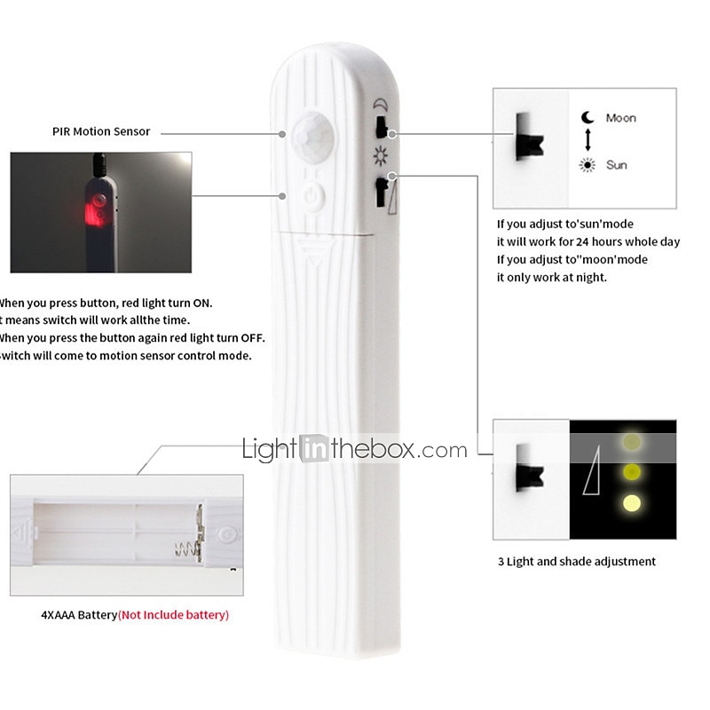 4pcs 2pcs 1pcs LED Strip Light 1m Indoor PIR Motion Sensor Detector DC5V Flexible Tape IP65 4AAA Battery Powe 2025 - $16.99 –P1