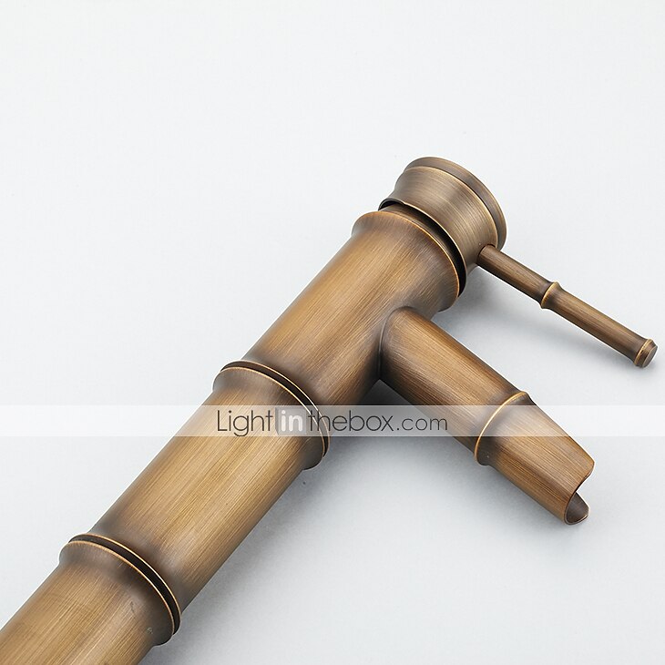 Waschbecken Wasserhahn - klassischer antiker Messing-Centerset Einhand-Einloch-Badarmaturen 2025 - $64.99 –P4