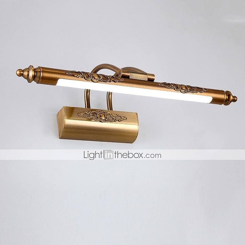 Lámpara de espejo con luz de tocador led, iluminación de baño impermeable, lámpara de pared de hierro de cobre cepillado, 8w, 19.69in, ip68, lámpara de pared antigua vintage 2026 - $174.99 –P2