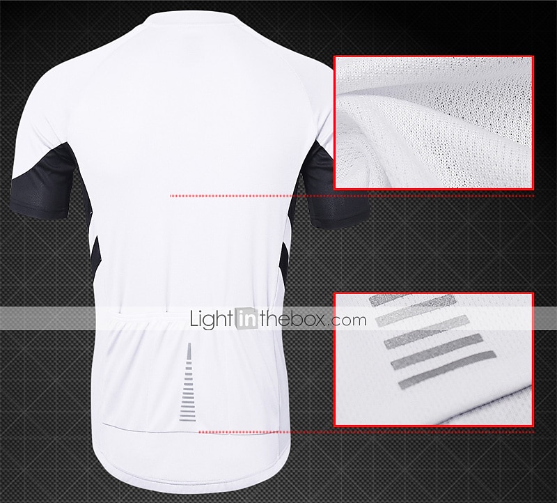 Men's Cycling Jersey Solid Color Short Sleeve Bike Jersey with 3 Rear Pockets Mountain Bike MTB Road Bike Cycling Breathability Reflective Strips Back Pocket Ultra Light Fabric Sports Dark Grey White 2026 - $28.99 –P13