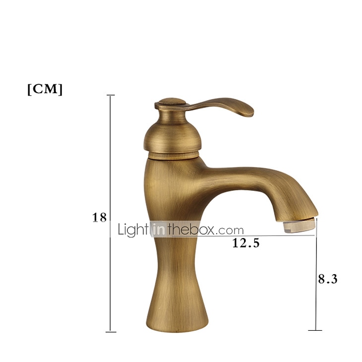 Bathroom Sink Faucet - Classic Antique Brass Centerset Single Handle One HoleBath Taps 2025 - $80.99 –P1