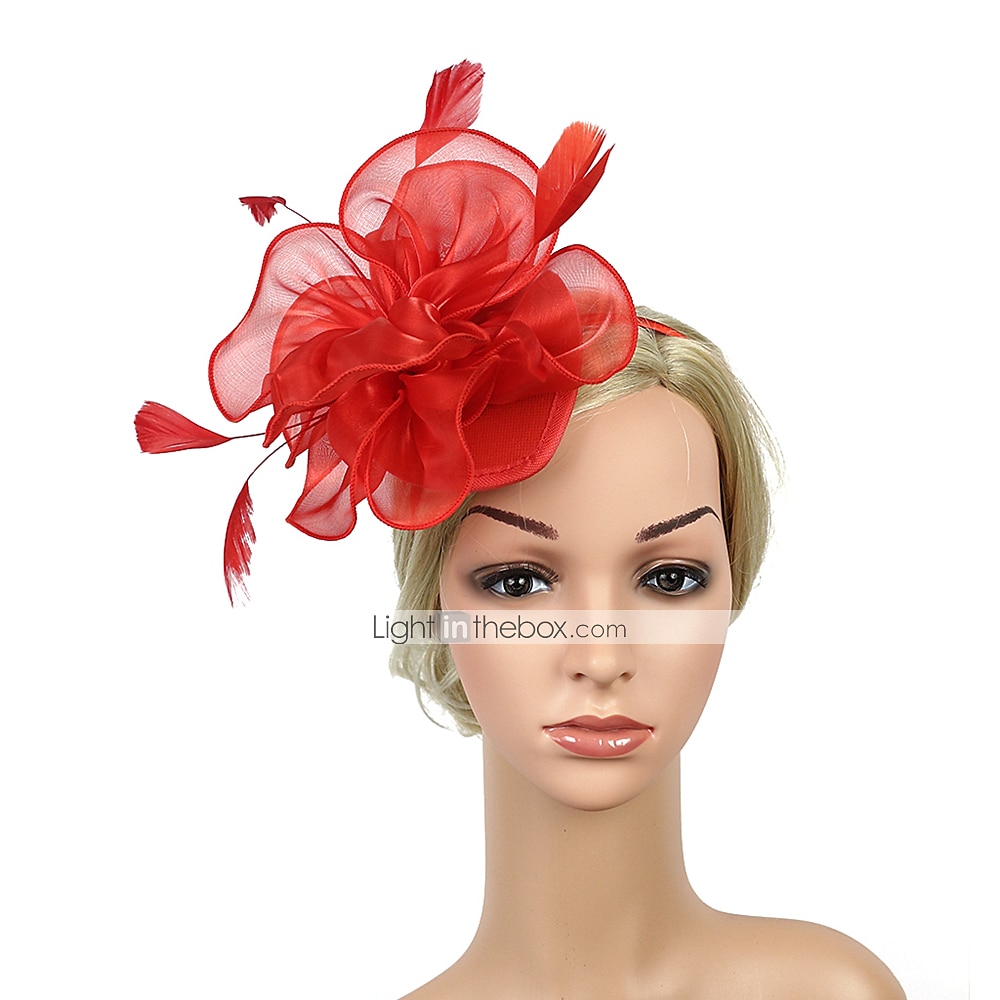 Fascinators Headpiece Tulle Tea Party Horse Race Ladies Day Elegant Retro With Feather Flower Headpiece Headwear 2024 - $17.49 –P6