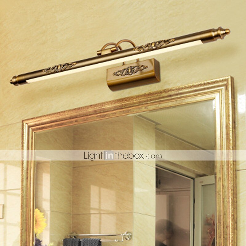 Lámpara de espejo con luz de tocador led, iluminación de baño impermeable, lámpara de pared de hierro de cobre cepillado, 8w, 19.69in, ip68, lámpara de pared antigua vintage 2026 - $174.99 –P3
